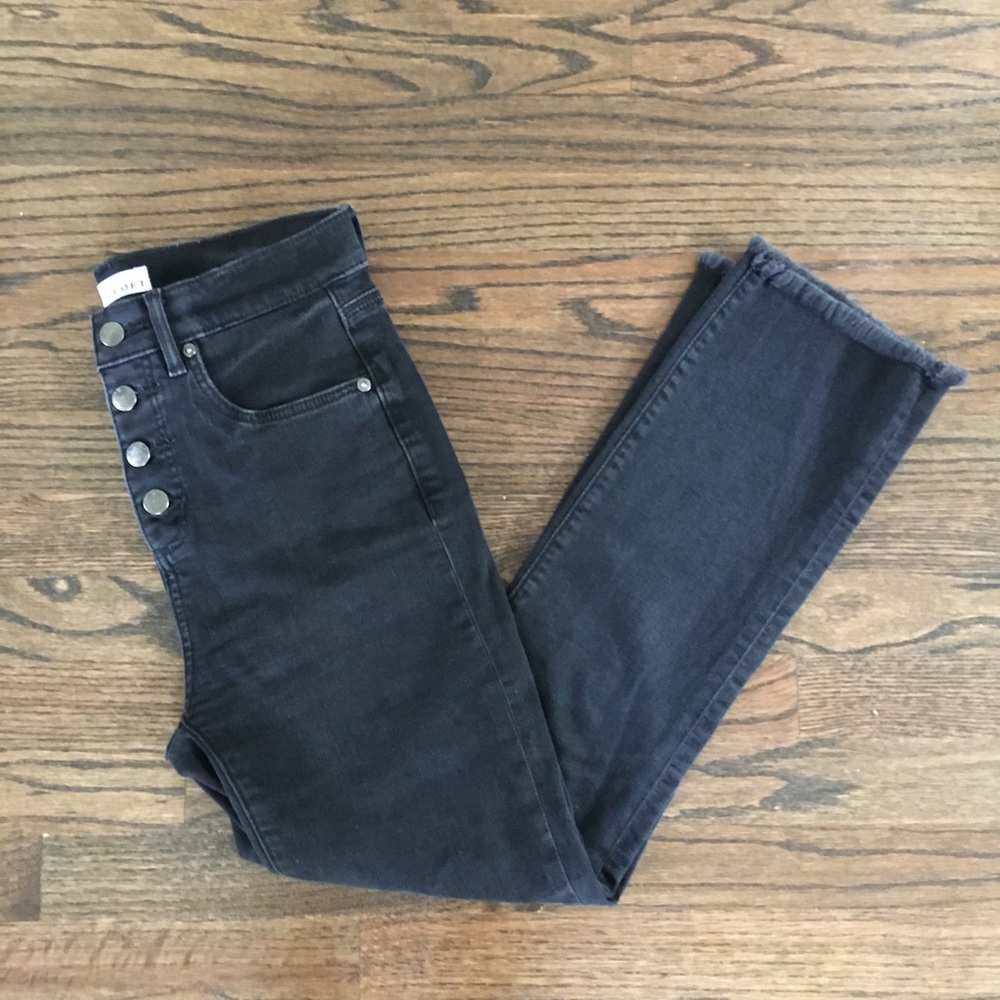 LOFT black flare crop jeans